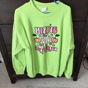 Port Authority Lime Green Hippie Halloween Sweatshirt